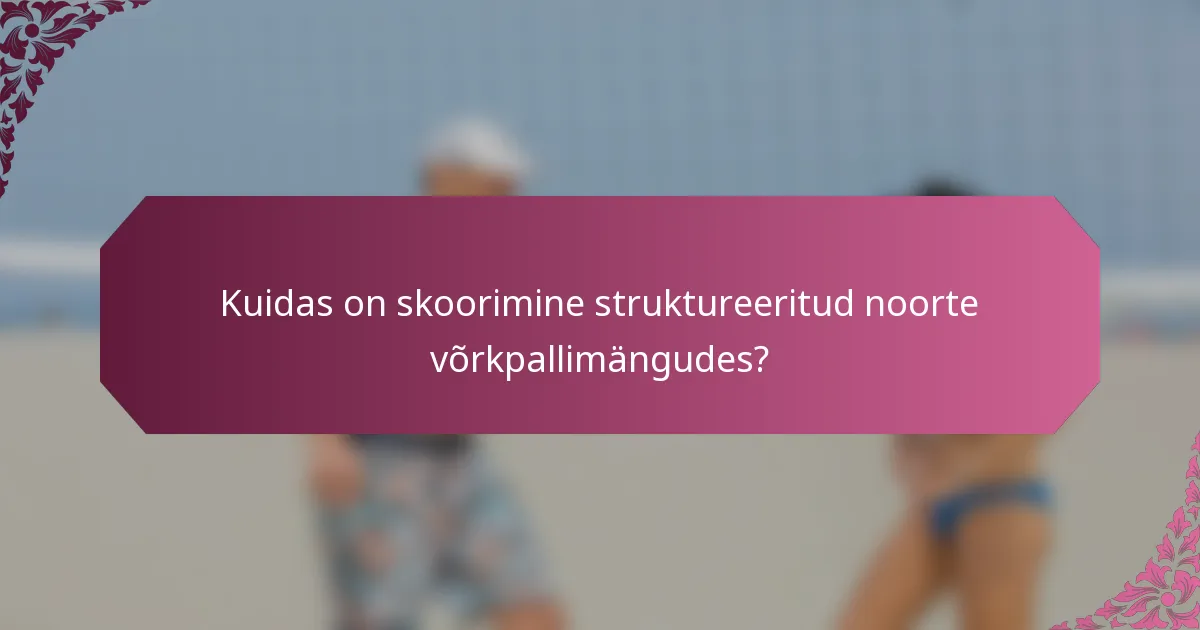 Kuidas on skoorimine struktureeritud noorte võrkpallimängudes?
