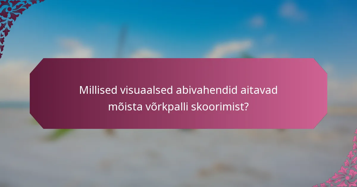 Millised visuaalsed abivahendid aitavad mõista võrkpalli skoorimist?
